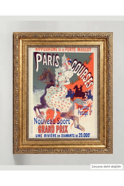 morsila Portre Figür Poster 30x40 cm Çerçevesiz Duvar Tablosu Bej Paris Courses