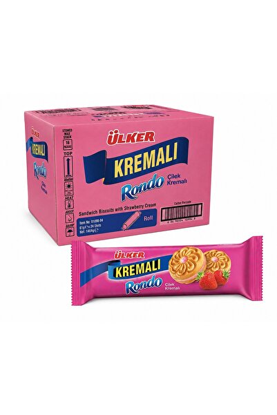 Ülker Kremalı Rondo Çilekli Bisküvi 61 gr x 24 Adet