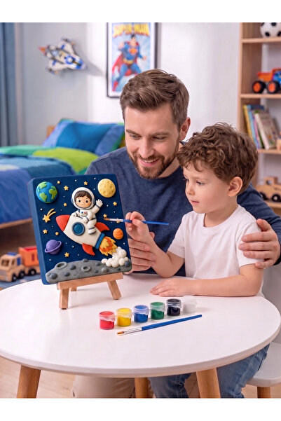 Tabdiko Astronot Çocuk 15x15 Taş Boyama Seti – Çocuk ve Yetişkin Hobi Seti