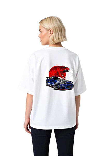 PayBuy Tricou supradimensionat pentru femei cu imprimeu Dragon și Scenă cu ma...