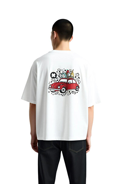 PayBuy Ανδρικό μπλουζάκι μεγάλου μεγέθους Vintage Car Graphic Print Nostalgia...