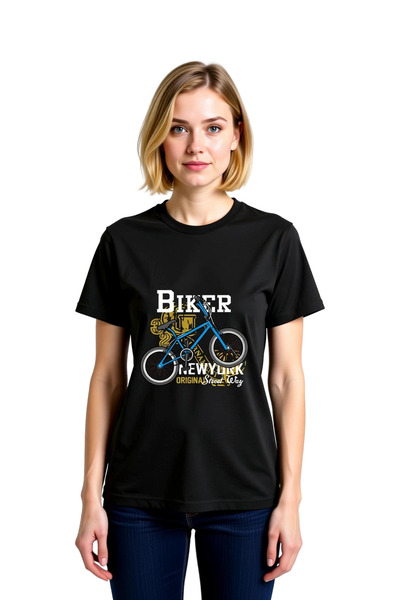 PayBuy Women's Graphic Printed Bicycle Motif Short Sleeve T-Shirt Street Cult...