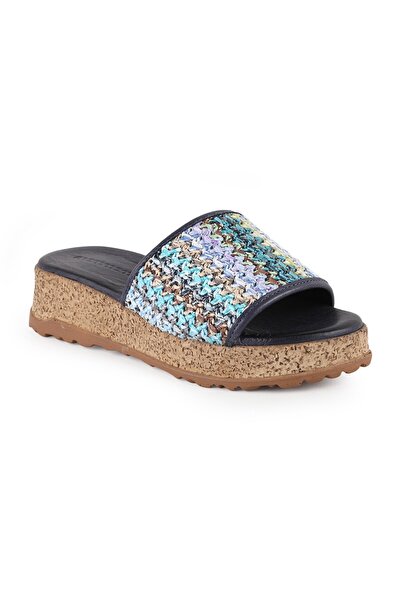 Mammamia Women's Slippers Daily Cork Filling Sole Anatomical Colored Knitted ...