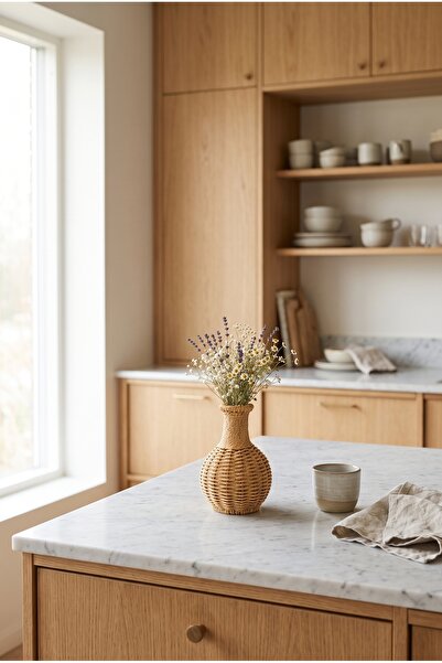 Kitchen Life Decorative Rattan-Look Multi-Purpose Modern Vase 18 cm