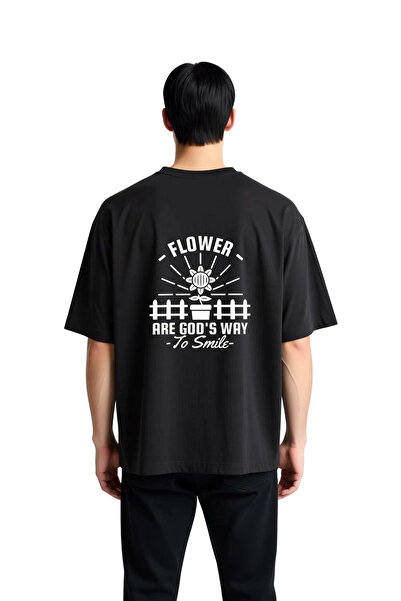 PayBuy Flowers Are God's Smile Printed Men's Oversize T-Shirt