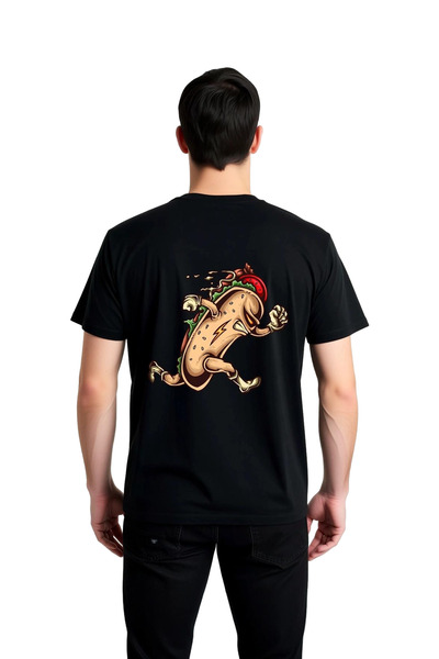 PayBuy Men's Funny Hot Dog Print T-Shirt Running Character Digital Relaxed Fi...