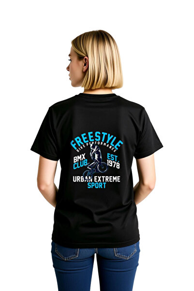 PayBuy Women's Freestyle Bmx Club Printed Short Sleeve T-Shirt 100% Cotton Re...