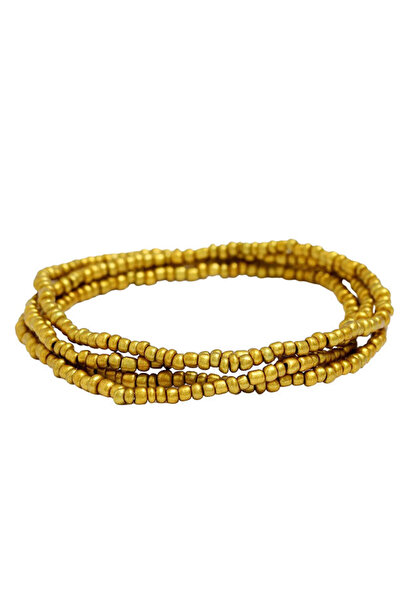 VeeShop Lant de corp pentru talie, sirag elastic de margelute colorate - Auriu
