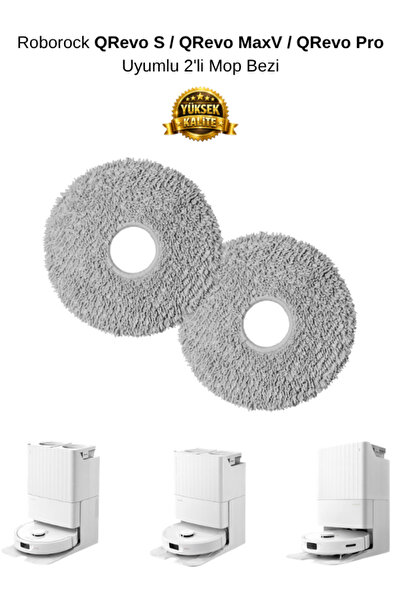 Roborock QRevo S / QRevo Pro / QRevo MaxV Robot Süpürge Uyumlu 2'li Mop Bezi