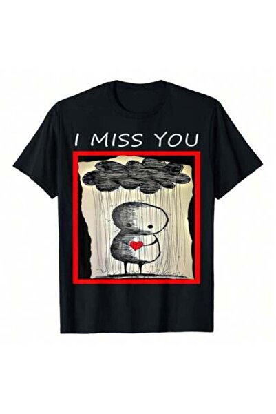 LİNA06 تي شيرت I Miss You Valentine's Day Gifts، 220 جرام من القطن الخالص، بر...