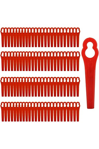 STARSTAR 100-pack red plastic trimming blades for cordless trimmers.