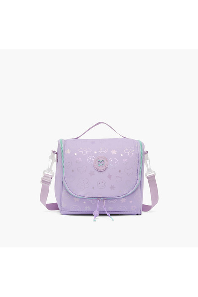Marshmallow Holographic Print Lunch Bag for Girls 8-13 Years with Zip Closure