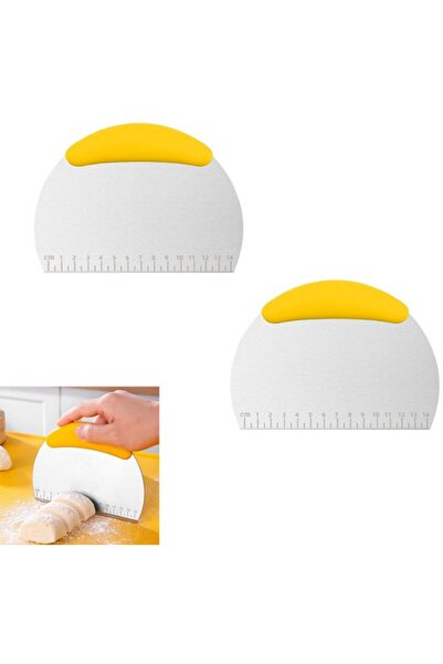 STARSTAR Stainless steel dough cutter set (2 pieces), with graduations, silve...