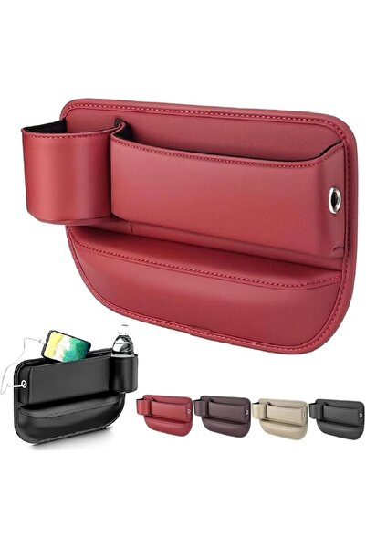 ABINO ABIN Car Leather Cup Holder Gap Bag, Adjustable Seat Storage Box, Car S...