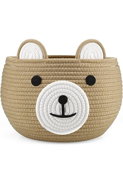 PandaEar Cotton Rope Baby Basket, Baby Diaper Caddy Organizer with Handle, Nu...