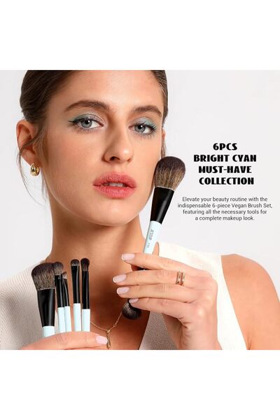 Jessup Makeup Brushes 5pcs, 3pcs Double Sided Face Makeup Brush Set, 2pcs Makeup Sponges, Premium Ve
