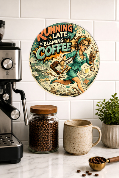 Mayeka Running Late Blaming Coffee Woman Growing up in the City Pop-Art Round...