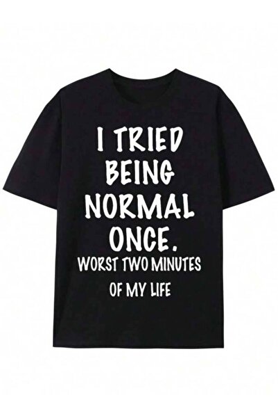 21JNRY Mens I Tried Being Normal Once Graphic Tee Lightweight, Short Sleeve, ...
