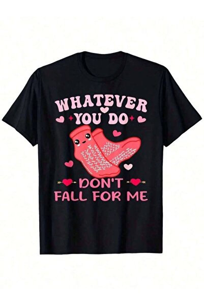 26LIK Men Cute Bird Hearts Graphic T Retro Black With Whatever You Do Don't F...