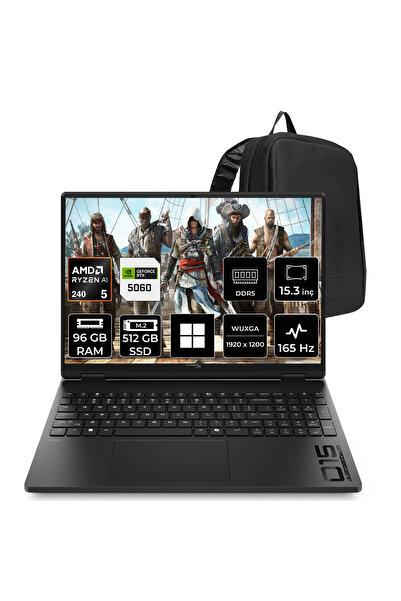 HP HyperX OMEN 15-GB0003NT AMD Ryzen 5 240 RTX 5060 8GB 96GB RAM 512GB SSD 15...