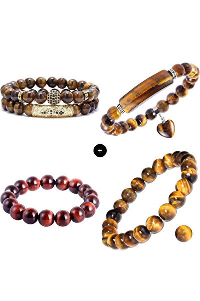 craftmystic Pachet „Putere si Curaj” - Set Complet cu Bratari din Ochi de Tigru