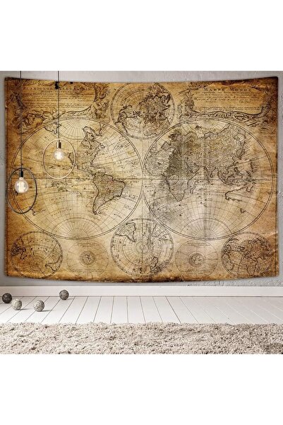 KASTWAVE Old World Map Tapestry, Map of World Tapestry Wall Hanging for Kids ...