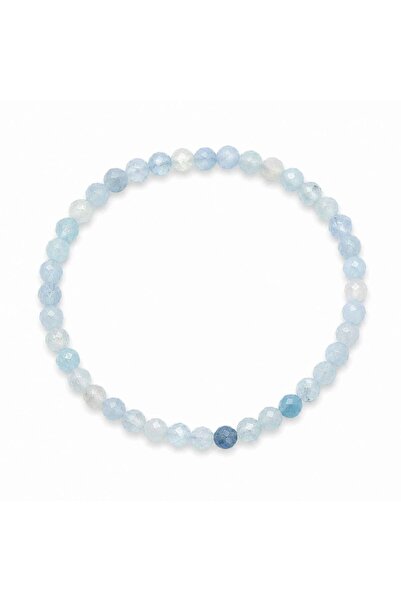 craftmystic Bratara cu Acvamarin Fatetat 4 mm - Calm, Claritate si Comunicare...