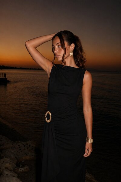 Swass Andrea Buckle Detailed Dress Black