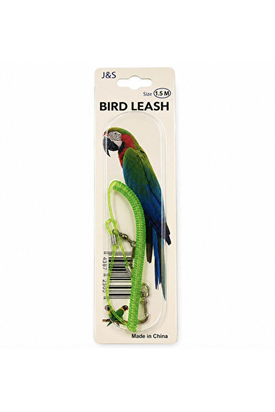 J&S QUALİTY 1.5m Flexible Bird and Parrot Training Rope - Green