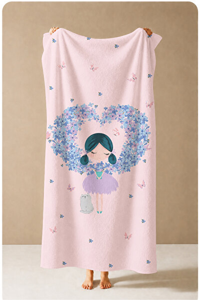 Evmila Balerina în rochie mov de poveste, prosop de plajă cu model 70x150 - p...