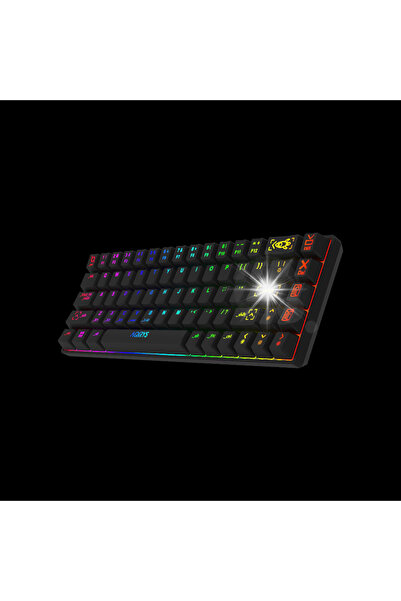 AQIRYS Tastatură mecanică 65%/68 taste Mod dual: Wireless și Bluetooth + Cu f...