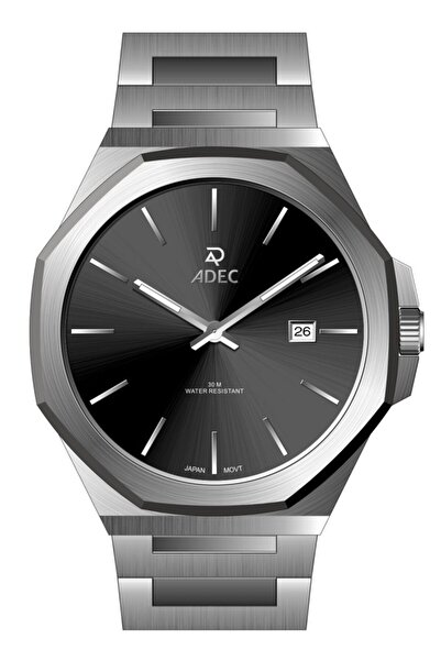 Adec Ag24119-2 Steel Case Cord Case Calendar Japanese 3 Atm Water Resistant M...