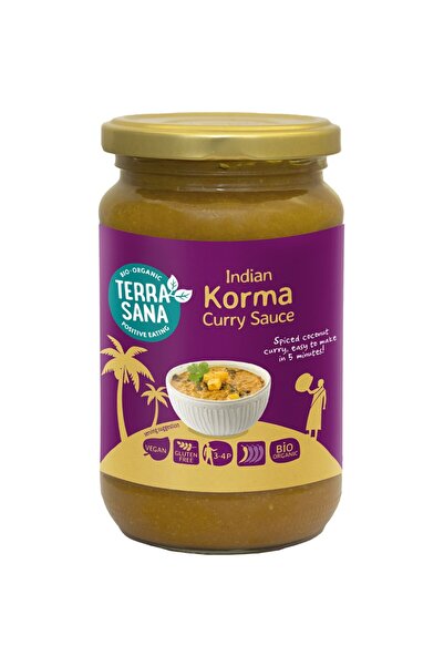 Terrasana Sos curry indian Korma, organic, fără gluten, 350g
