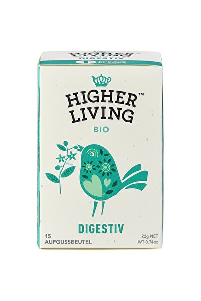 HIGHER LIVING Ceai delicios pentru digestie, 15 plicuri organice, 22g