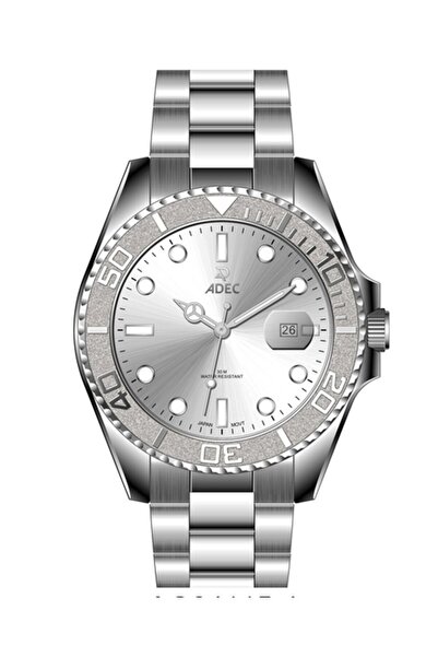 Adec Ag24115-4 Steel Case Cord Calendar Japanese 3 Atm Water Resistant Metall...