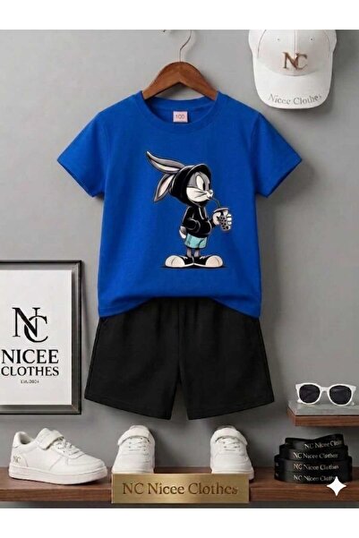 Leto Lykia Summer Children's T-Shirt Shorts Unisex (Rabbit Printed)