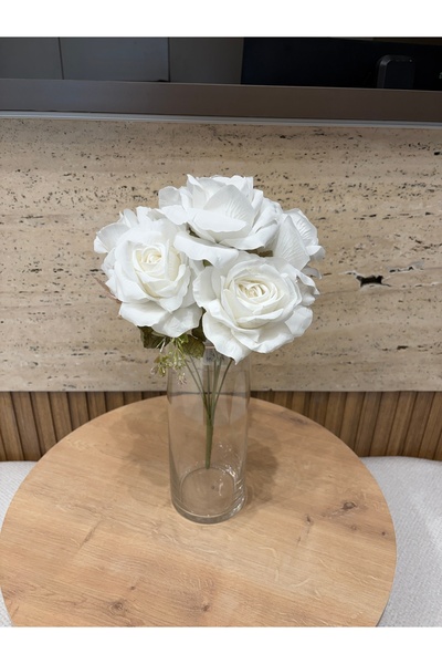 Hinora Premium Artificial Rose Bouquet 7 Branches – Realistic Decorative Vase...