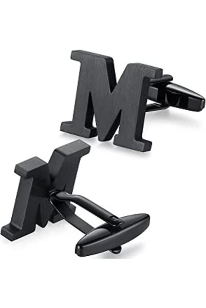 honeyfoam HONEY BEAR Cufflinks Initial Alphabet Letter for Mens Wedding Forma...