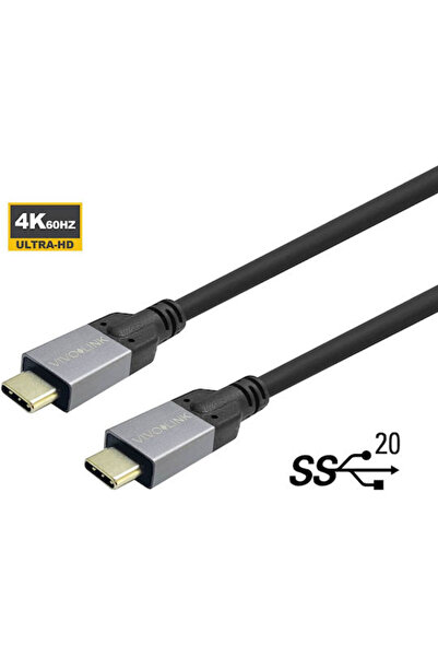 VivoLink Καλώδιο βίντεο USB 3.2 USB-C Αρσενικό σε USB-C 100W PD Μαύρο 5μ