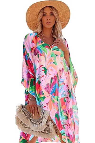 Moss Rose Women's Beach Cover up Swimsuit Kimono Cardigan with Bohemian Flora...