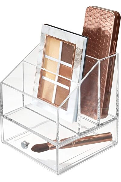 Interdesign iDesign Plastic Tiered Divided Cosmetic Organizer with Drawers fo...