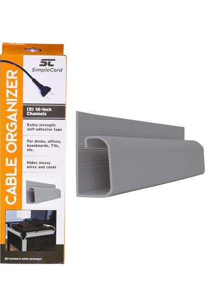 GENERAL SimpleCord J Channel Desk Cable Organizer by – 5 ft Black Raceway Cha...