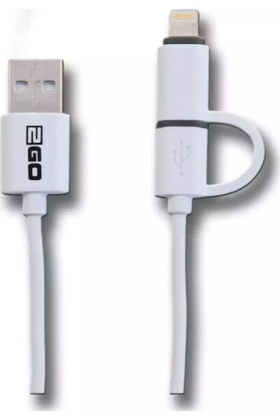 2go Καλώδιο USB 2.0 σε micro USB, κανονικό, 1μ, Λευκό (795637)