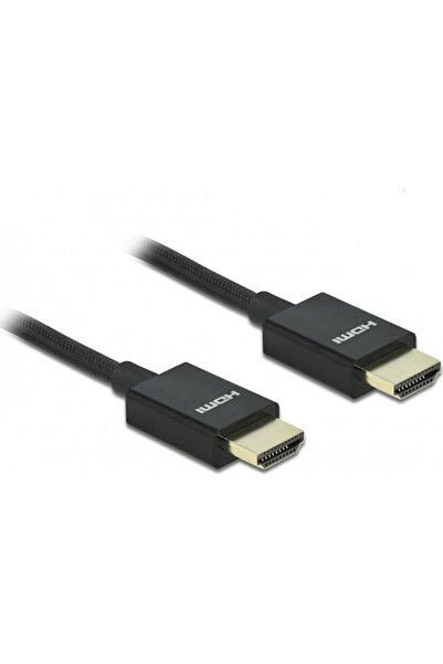 DELOCK Καλώδιο HDMI 2.1 Πλεγμένο HDMI αρσενικό σε HDMI αρσενικό 2μ Μαύρο Κωδι...