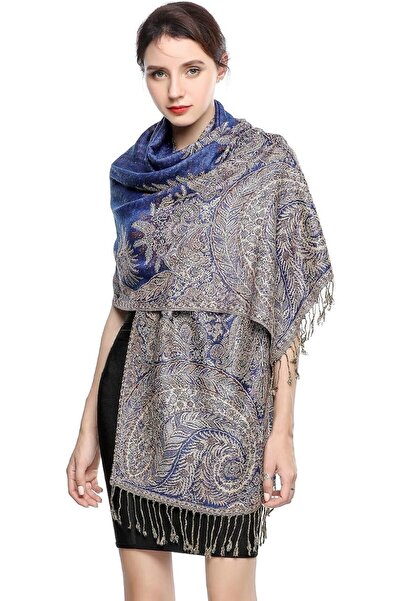 EASELAND Pashmina Scarf for Women Warm Wrap Feel Shawl Paisley Hijab in Rich ...