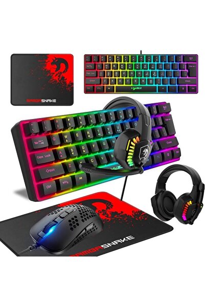 KUIYN لوحة مفاتيح ألعاب سلكية RGB بنسبة 60%، لوحة مفاتيح صغيرة محمولة مدمجة ب...