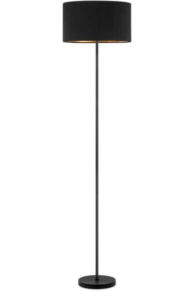 OEM Lampă de podea scandinavă cu abajur din catifea reiată, neagră, 40x165 cm