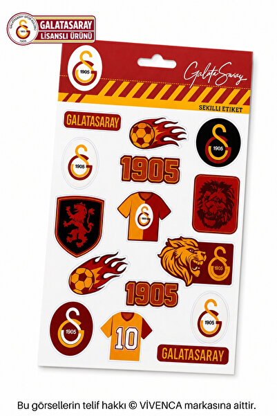 Galatasaray VİVENCA İLE YENİ SEZON LİSANSLI 3D ÇOK AMAÇLI KABARTMALI ETİKET/S...