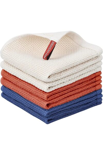 Nialnant 6 Pack Kitchen Towels and Dishcloths Sets,100% Cotton Soft Absorbent...