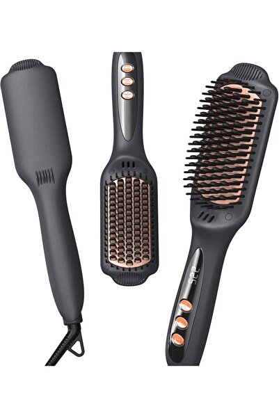 LANDOT Hair Straightener Brush Heated Straightening Brush: Negative Ion Hot H...